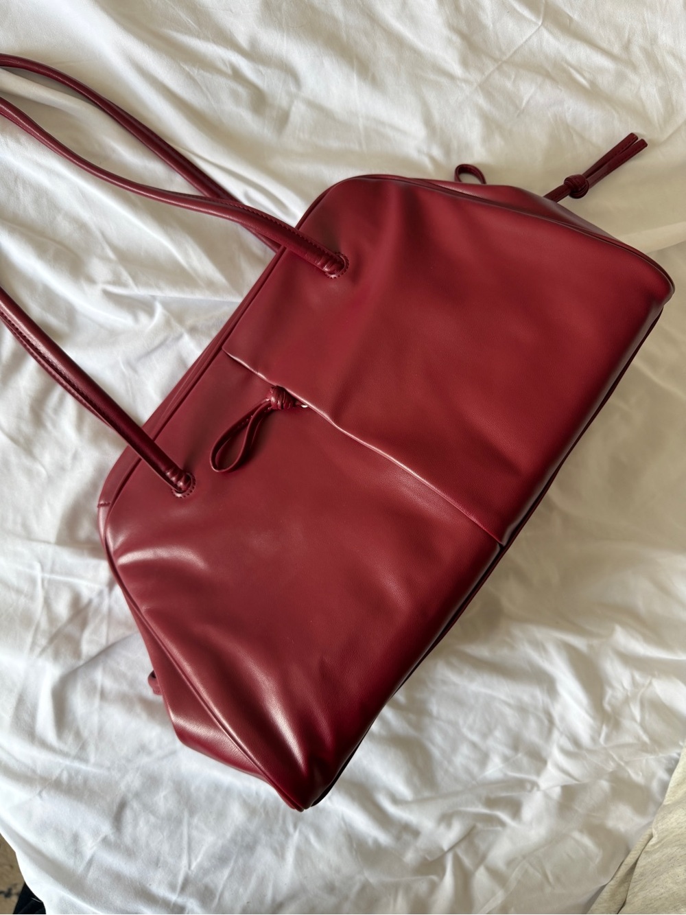 Olend Vegan Leather Brooklyn Bag in Cherry Red - Picture 7 of 8